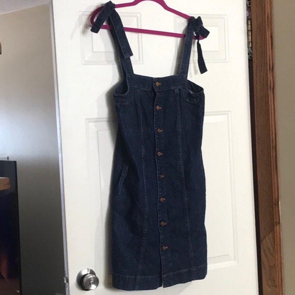 - Madewell Denim Tie-Strap Mini Dress - Picture 7 of 12